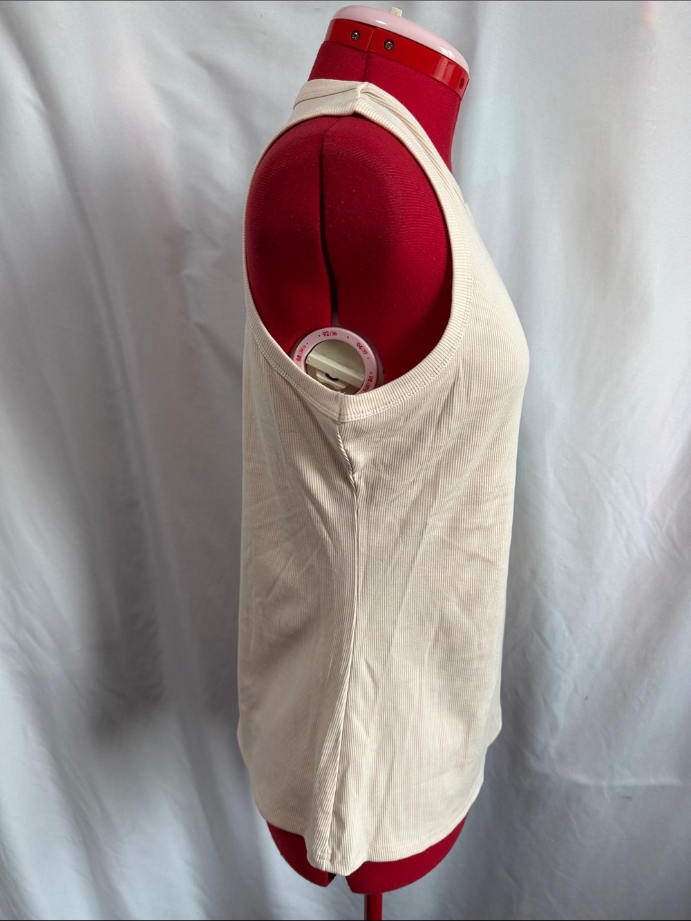 Classic Ribbed Tank Top in Cream - Picture 4 of 5